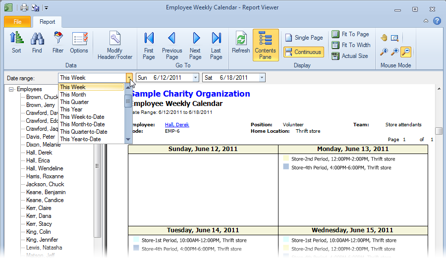 weekly employee work schedule template. The Employee Weekly Calendar