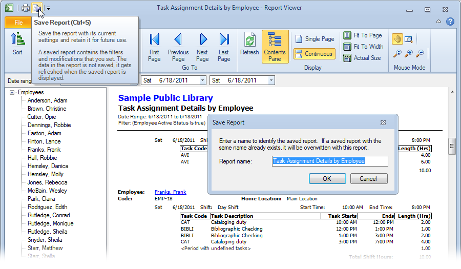 Print and export reports in Snap Schedule