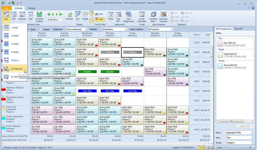 employee scheduling software free excel